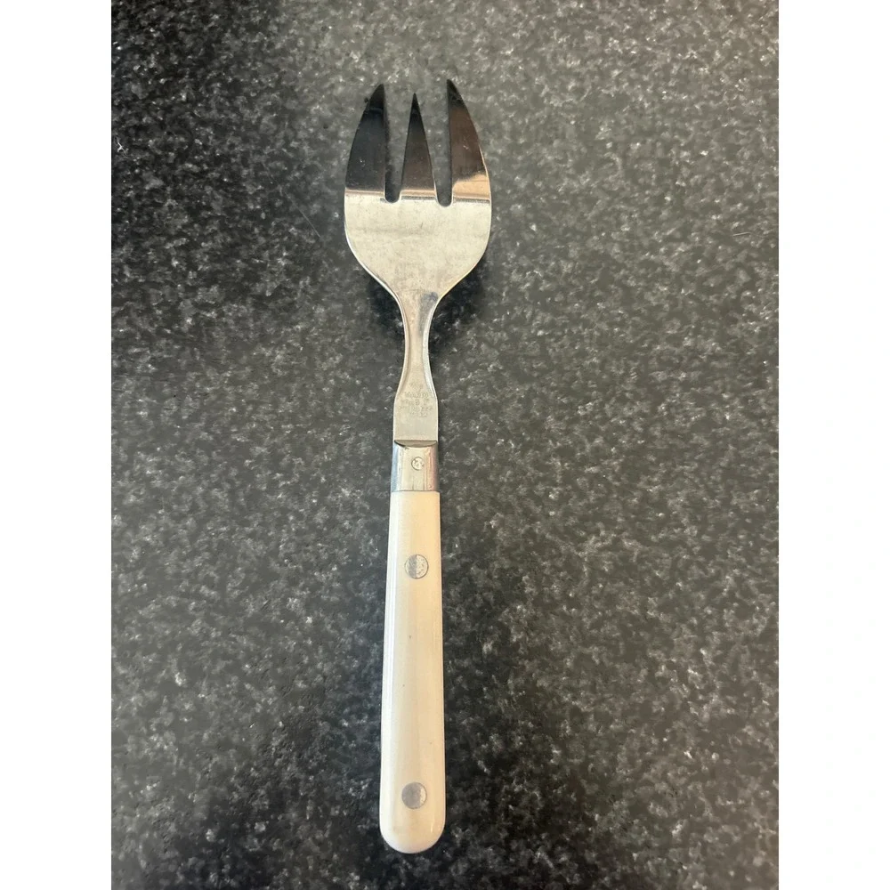 Washington Forge Mardi Gras Cold Meat Fork Stainless Steel Cream Riveted Handle